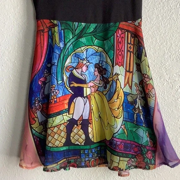 Disney Sheath Dress Black and Green Sleeveless Crew Neck - Picture 2 of 7